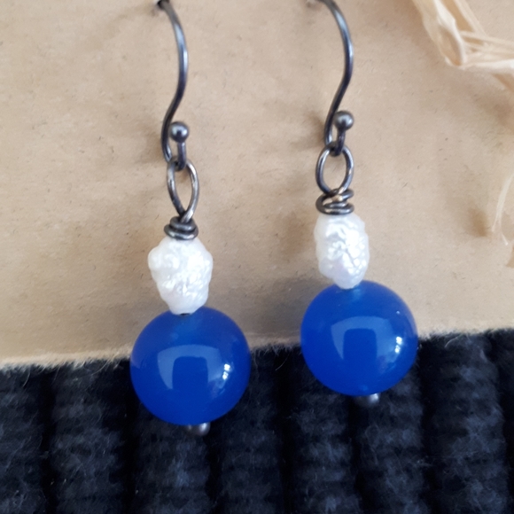 Hand made earrings - SS and pearl - Picture 1 of 1
